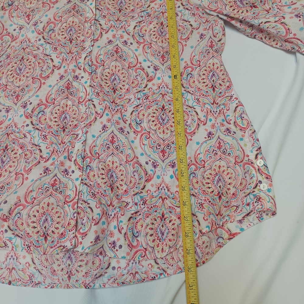 Chico's Women Size 16/18   Multicolor Paisley Blouse - Picture 9 of 11